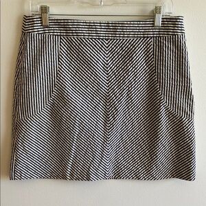 Sandro Seersucker Navy and White Stripe Mini Skirt 100% Cotton